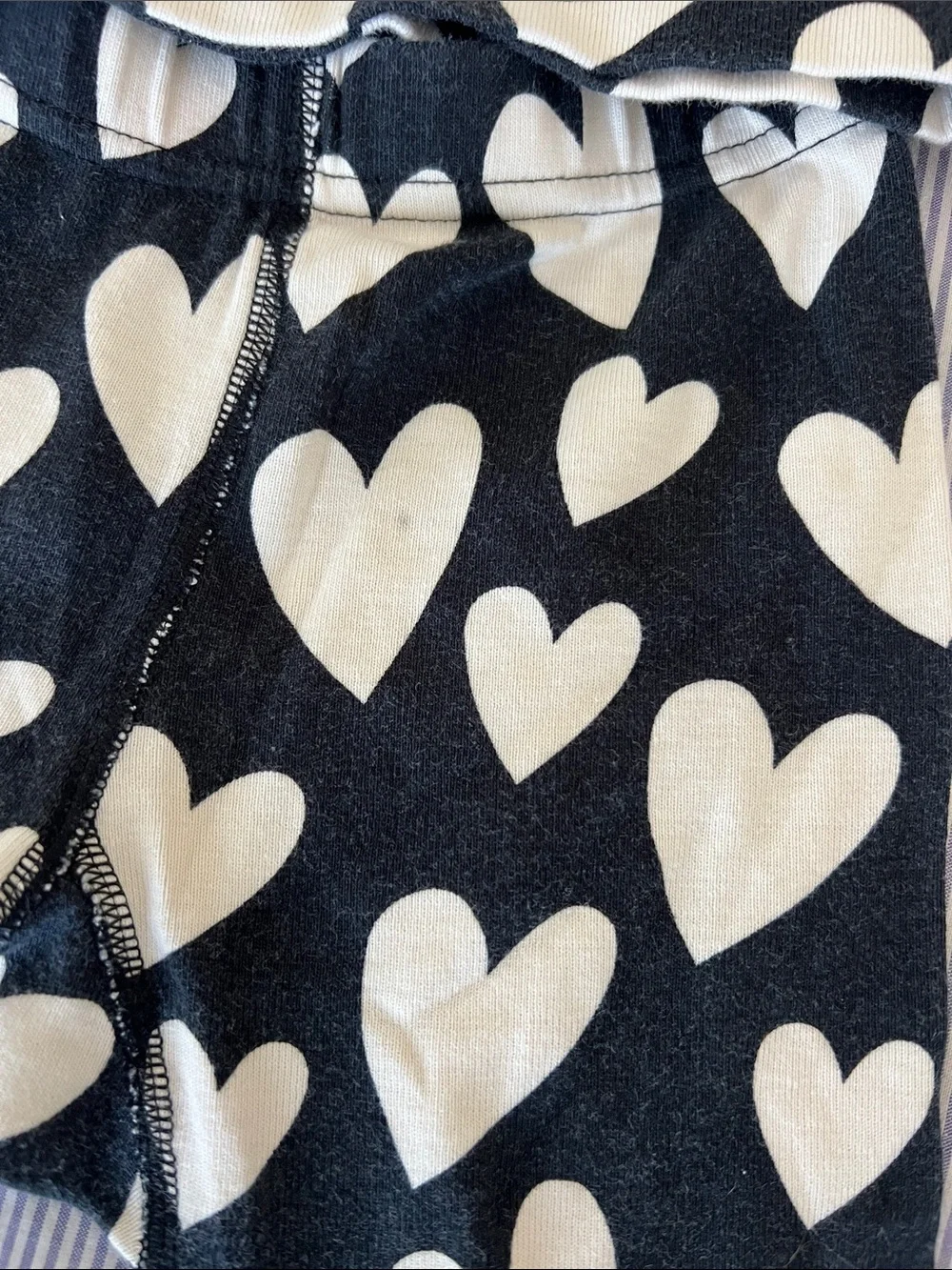 Hanna Andersson 3t Black & Cream Heart Print Kids Pajama Set